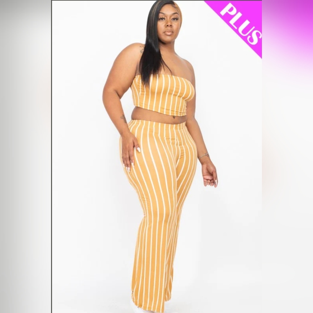 Cropped tube top and pant set